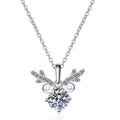 Antler Pendant Necklace for Women Party D Color VVS1 925 Sterling Silver 2Carat Moissanite Necklace for Women