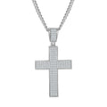 New Design Hip Hop 925 Sterling Silver Microscope Bling Moissanite Cross Pendant Necklace Unisex Jewelry