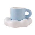 Sun Flower Coffee Ceramic Cup and Saueer Macaron Glaze Commercial Cup