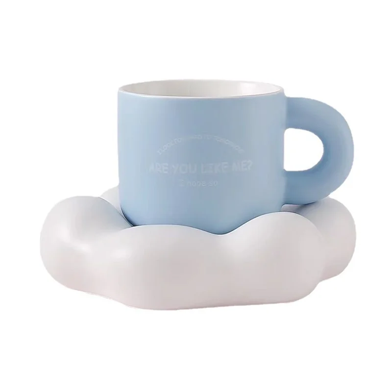 Sun Flower Coffee Ceramic Cup and Saueer Macaron Glaze Commercial Cup