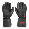 Men's Waterproof Leather Rechargeable Battery Powered Thermal Insulated Heated Leather Ski Gloves