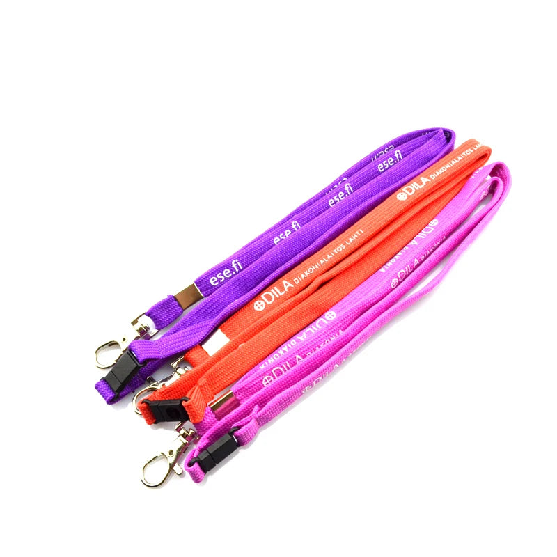 Free Sample Heat Transfer Printing Neck Lanyard Pen Holder Customized Design Full Color Logo Polyester Woven Lanyards