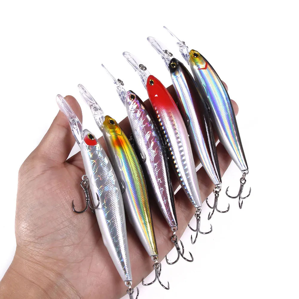 13cm-15.5g-4#Hook Trout Magnet Fishing Minnow Lure Jerkbait