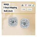 Fast Delivery Mossanite S925 Silver Square Stud Earrings Set with Carat Earrings