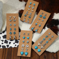 Western Earrings Style Bohemian Vintage Ethnic Stud Earring Set Wholesale for Woman