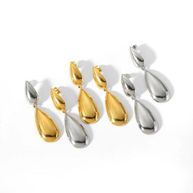 Nabest Luxury 18k Gold Plated Top Quality Fashion Earrings for Women Stainless Steel Water Drop Dangle Earrings