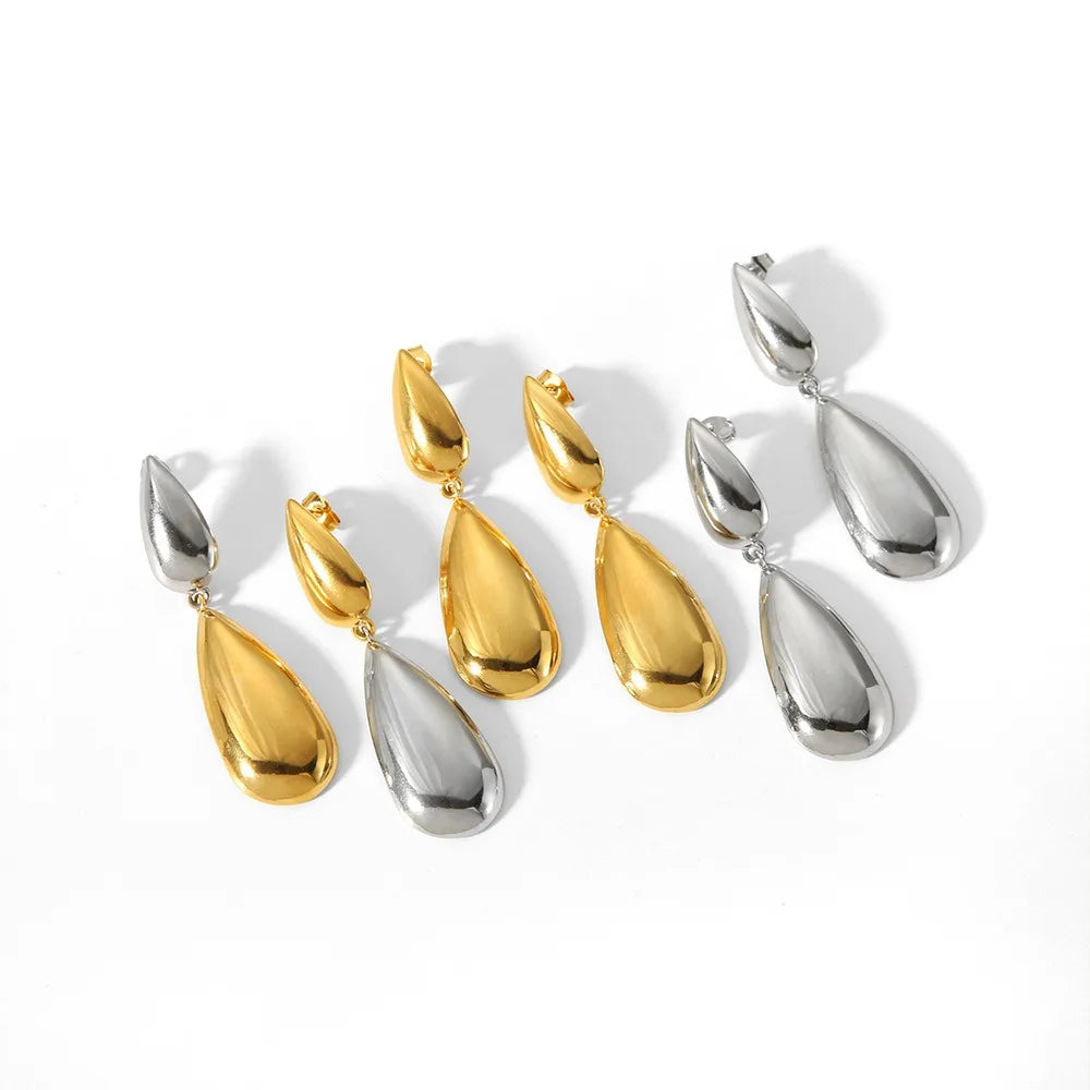 Nabest Luxury 18k Gold Plated Top Quality Fashion Earrings for Women Stainless Steel Water Drop Dangle Earrings
