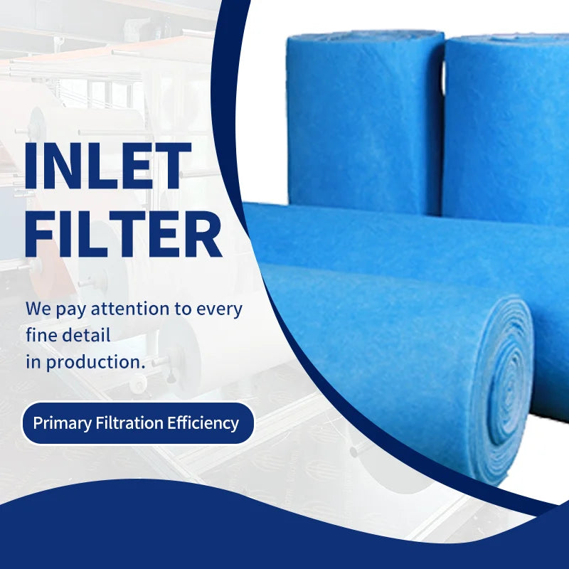 Factory Customized Blue and White G3 G4 Synthetic Fibre Pre Air Filter Media Roll Ventilation Paint Booth Filter Media Rolls