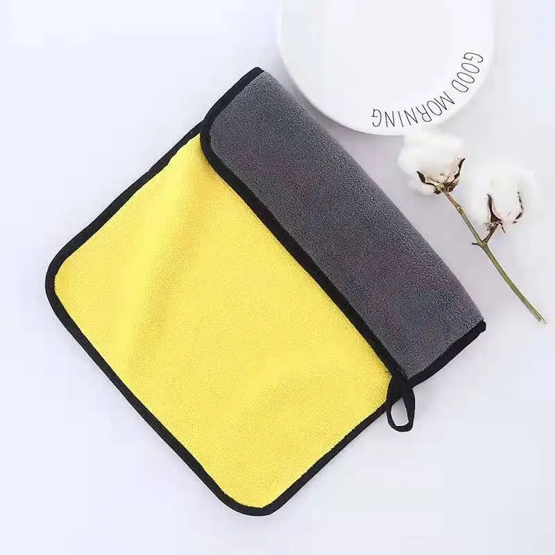 Factory Supply 600 Gsm Double Layer Automotive Microfiber Cleaning  Towels for Car Washing Cleaning