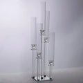 ZT220030  5 Heads Crystal Glass Tube Candelabra Centerpieces Wedding Event Decoration for Event Party Table Decoration