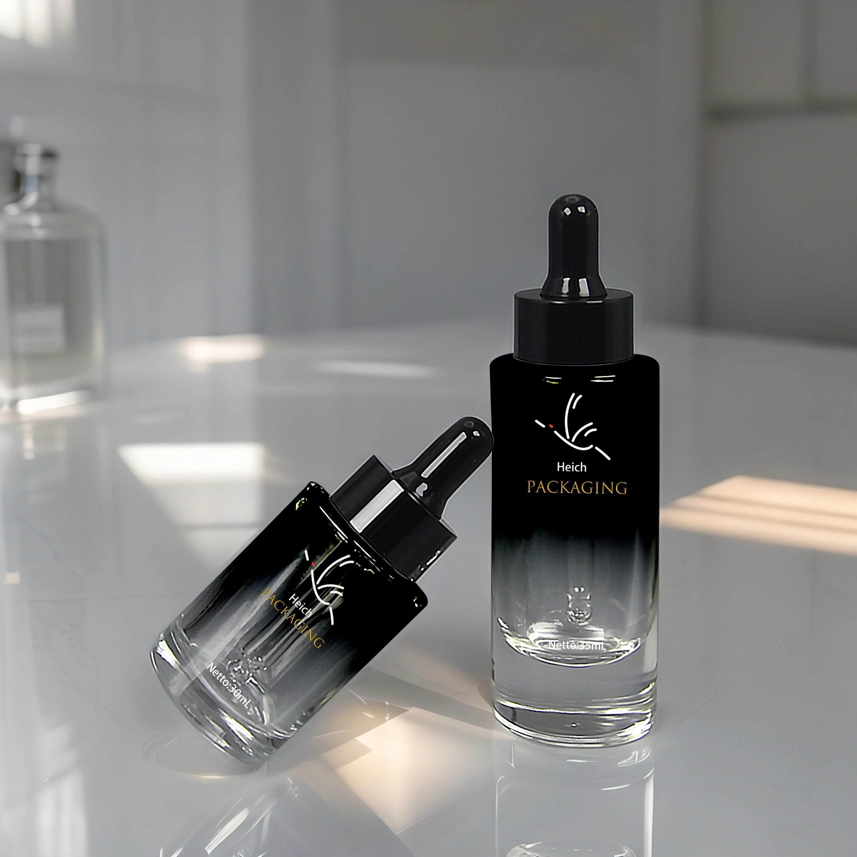 Wholesale 30ml 35ml Cosmetic Glass Serum Bottles Essential Oil Dropper with Screw Cap Good Price Skincare Packaging
