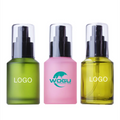 Daily Facial Care 30ml 60ml 120ml Amber Green Cosmetic Packaging Slant Shoulder Glass Spray Pump Essential Oil Bottle