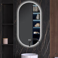 Hotel Bath Oval Touch Backlit Bathroom Mirror Defog Vanity Led Light Mirror Wall Mounted Smart Mirror