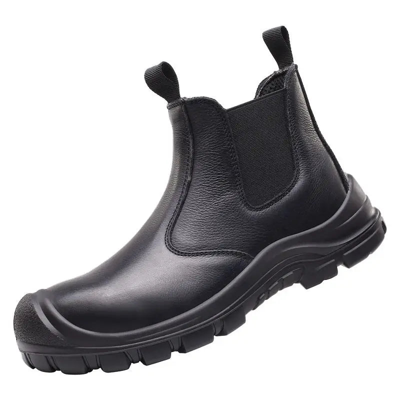 Newstyle GENUINE LEATHER Chelsea Work Casual Safety Men PU Outsole Low Cut Woman Sneaker Working Shoes