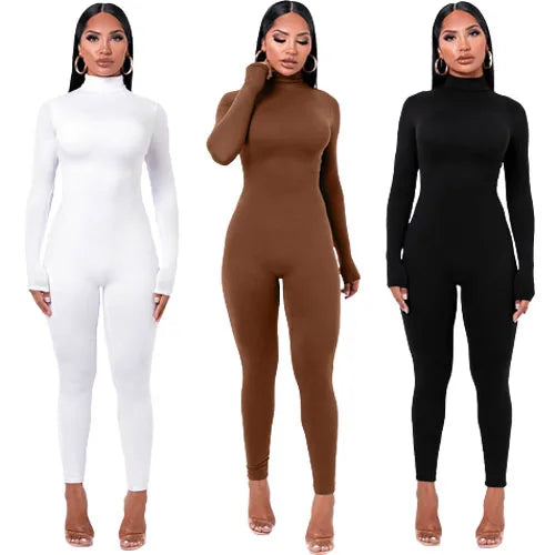 Stand Collar Workout Woman Outfit Jumpsuit for Women Girls' Winter Clothes One Piece Jumpsuits for Ladies