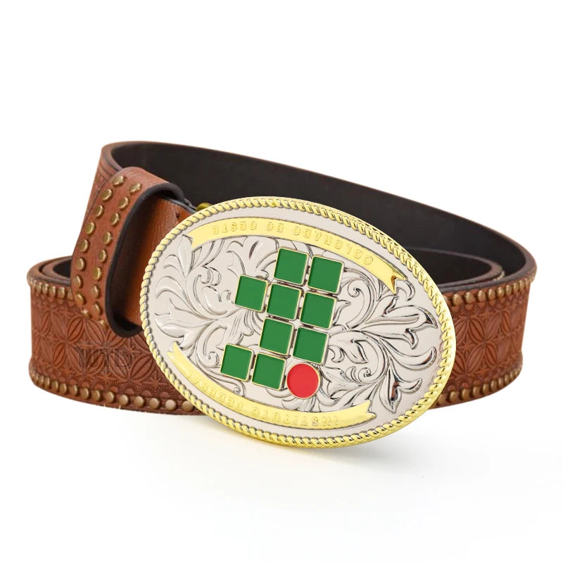 Factory High-end Customized Alloy Gold Silver Soft Enamel Vintage Belt Buckle for Men's Sports Clothing Competitions