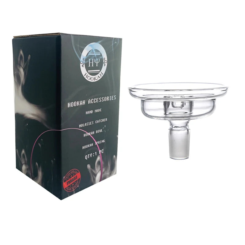 Modern High Borosilicate Glass Shisha Bowl Hookah Head 14MM Dia Metal Charcoal Holder 18.8MM Dia Joint Eco-Friendly Smoking MegaBDM