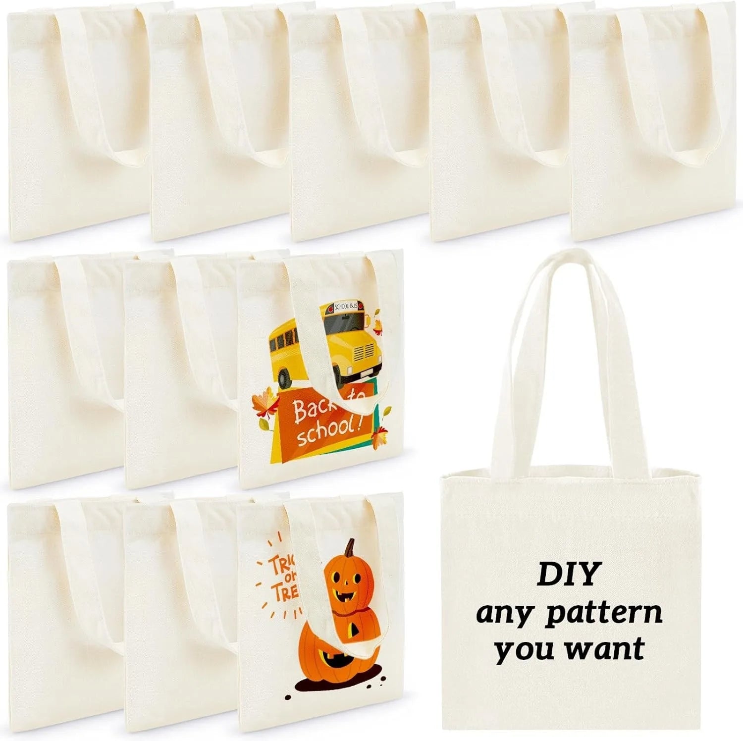 Popular Cute Reusable Canvas Fabric for Bags Handbags Aesthetic Printed logo Canvas Tote Bag  for Girls