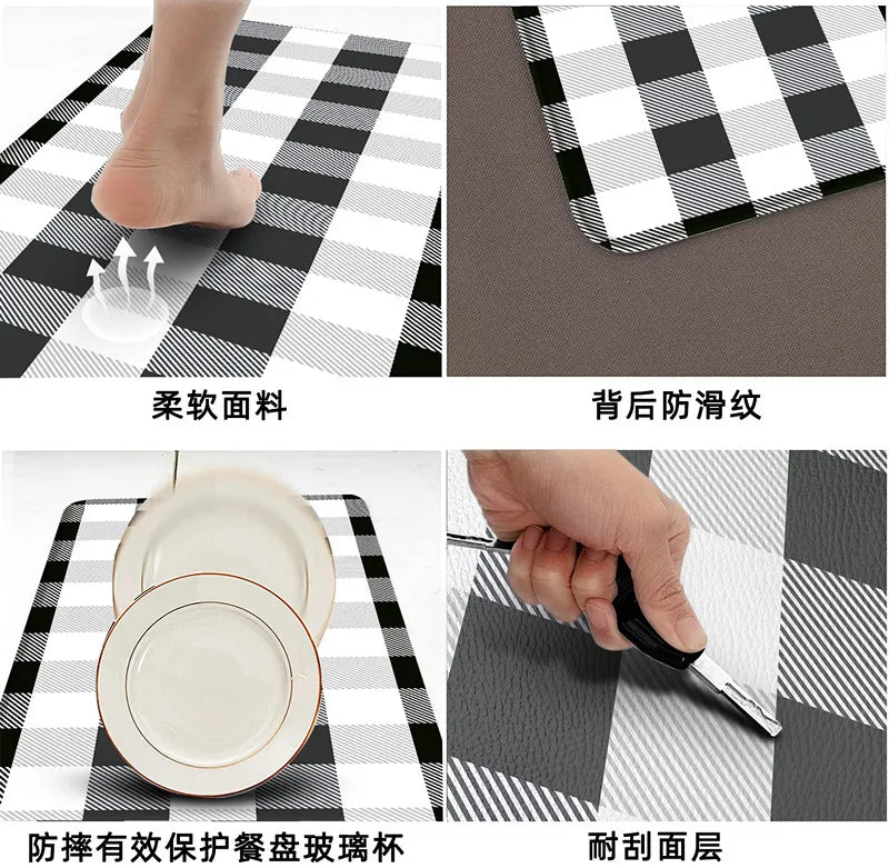 Water Absorbing Custom Printed Indoor Vinyl Pvc Kitchen Rug Floor Mats Custom Non-Slip Kitchen Mat