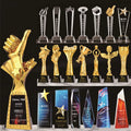 New Product Creative Crystal Glass Metal Trophy Award Manufacturer Customize Crystal Trophy Glass MegaBDM
