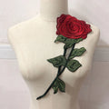 Elegant Classic Organza Embroidery Red 3d Flower Lace Applique Patch Sewing LT2480A