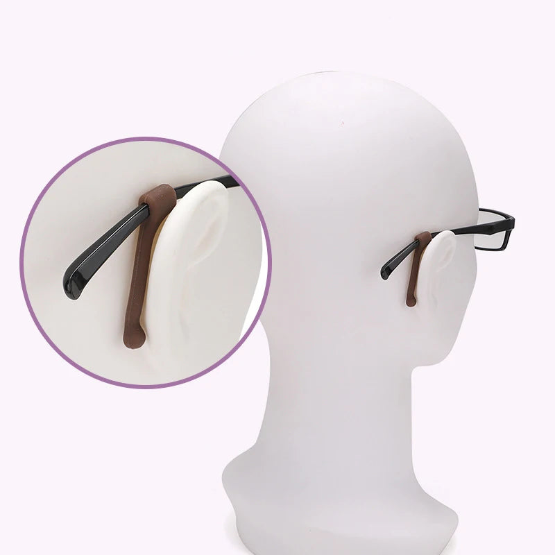 Silicone Anti-Slip Round Ear Grip Hooks Protectors Eyeglass End Tips Eyeglass Replacement Temples Unisex Adult
