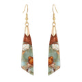 Bohemian Colorful Jasper Earrings Emperor Stone Geometric  Pendant Earrings Natural Raw Gemstone Healing Boho Earrings for Women