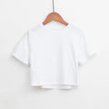 Hot Selling White Women's Crop Top T Shirt Custom Logo Print Casual Style Plus Size Short Length with Embroidery Decoration