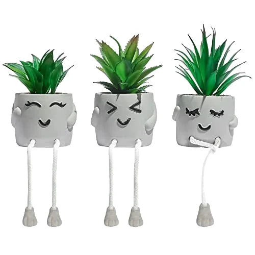 Cute Mini Artificial Aloe Bonsai Tree Plastic Grass Simulated Office Table Ornament with Potted Pot for Home Garden Decor