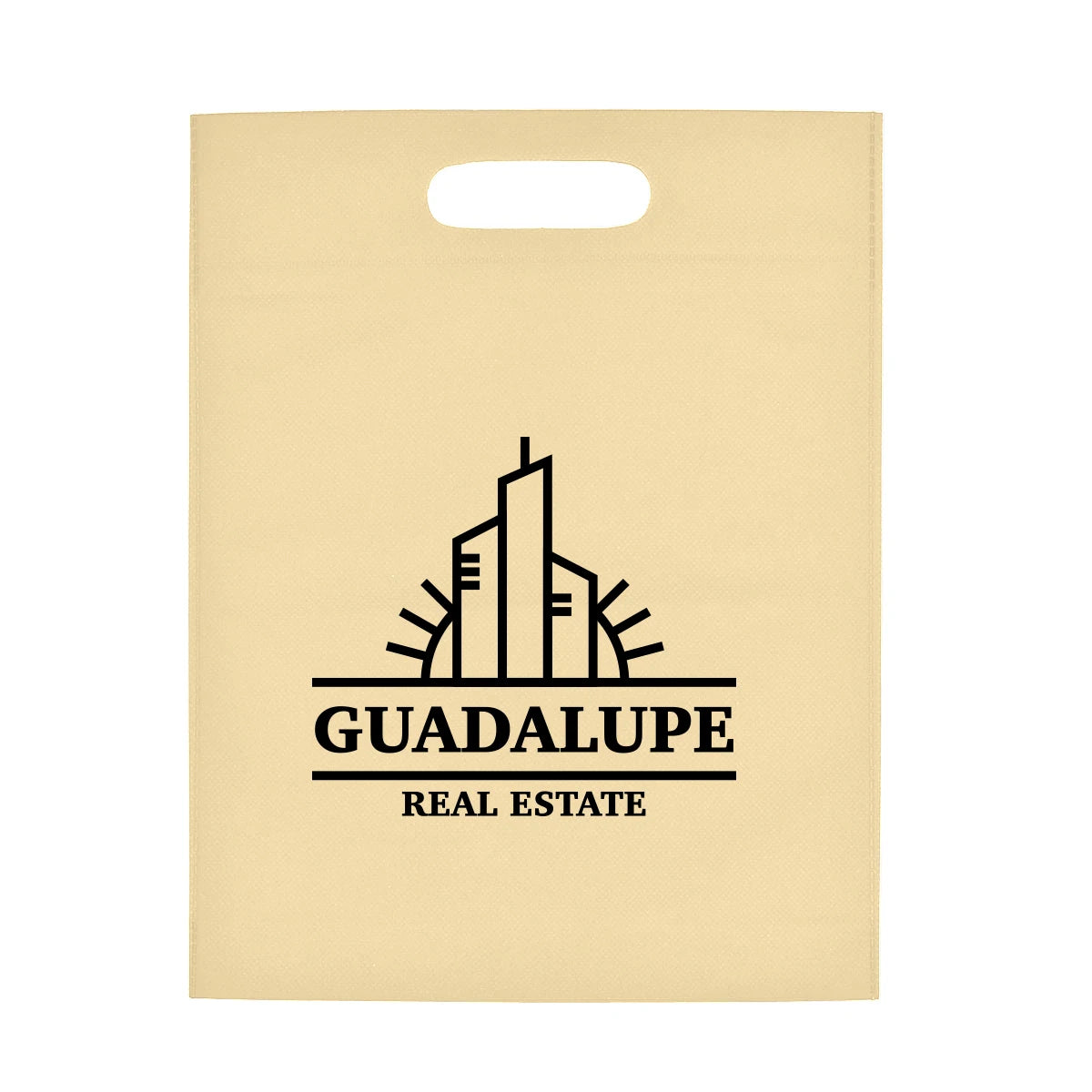 Custom Logo Die Cut Handle Reusable Non-Woven Silk Screen Printed Tradeshow Bag Stylish Letter Pattern Design for Pillow Use
