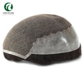Q6-Lace and PU Base With Bleached Knotted in Front Toupee Wig for Men 130% Density Men's Hair Prosthesis Hair Replacement System