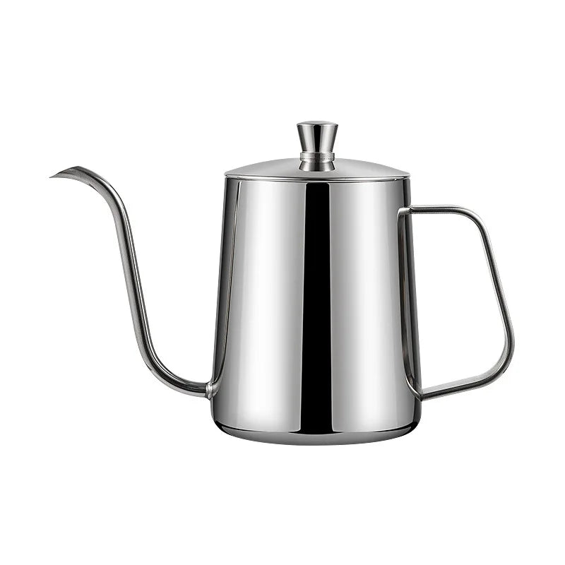 Custom logo 350/ 600ml Black Vintage Stainless Steel Gooseneck Kettle Maker Drip Tea & Water Pour Over Coffee Pot with Lid