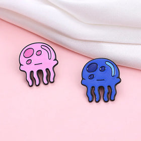Wholesale Designer Hat Collar Clothes Lapel Cute Cartoon Jellyfish Supplier Manufacturer Custom Hard Soft Enamel Pins