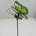 Metal Butterfly Garden Stick Ornaments 3-Piece Set Glow-in-the-Dark Outdoor Decoration 15x13x58cm