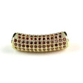 Super Quality Jewelry Accessories Zircon Paved Gold Plated Metal Brass Tube Loose Scattered Beads