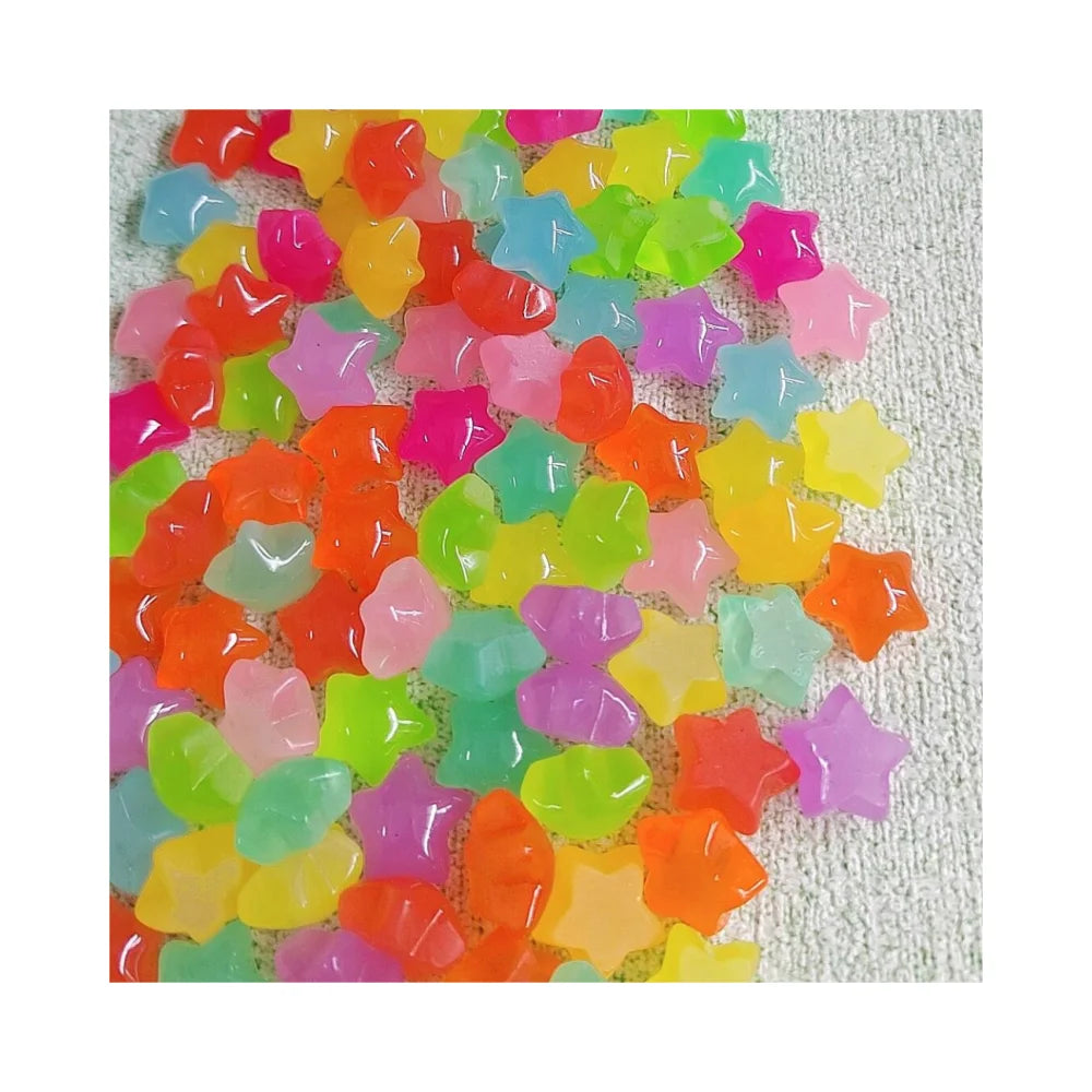 100pcs Mixed Colors Flat Back Crystal Star Resin Charms for Table Scatter Vase Decoration