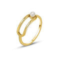 Hot Selling GT New Design18k Stainless Steel Ring Natural Pearl Ring Not Fade Jewelry YF2484