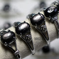 Meihan Wholesale A+ Natural Hypersthene Gem Stone Oval Beads Adjustable Ring Women for Jewelry Making Gift