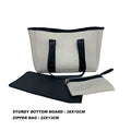 Designer Custom Printed Neoprene Tote Bag Casual Style Open for Outdoor Gym Beach Shopping Travel Overnight Sport Use-Beige for