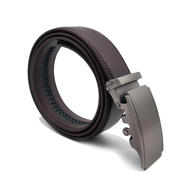 Fast Delivery New Automatic Buckle Belt Custom Business Alloy Buckle Mens Genuine Leather Belt