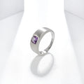 Abiding 925 Sterling Sliver Rings for Men 5*5mm Cushion Cut Gemstone Rings Wedding Engagement Men's Band Ring Jewelry