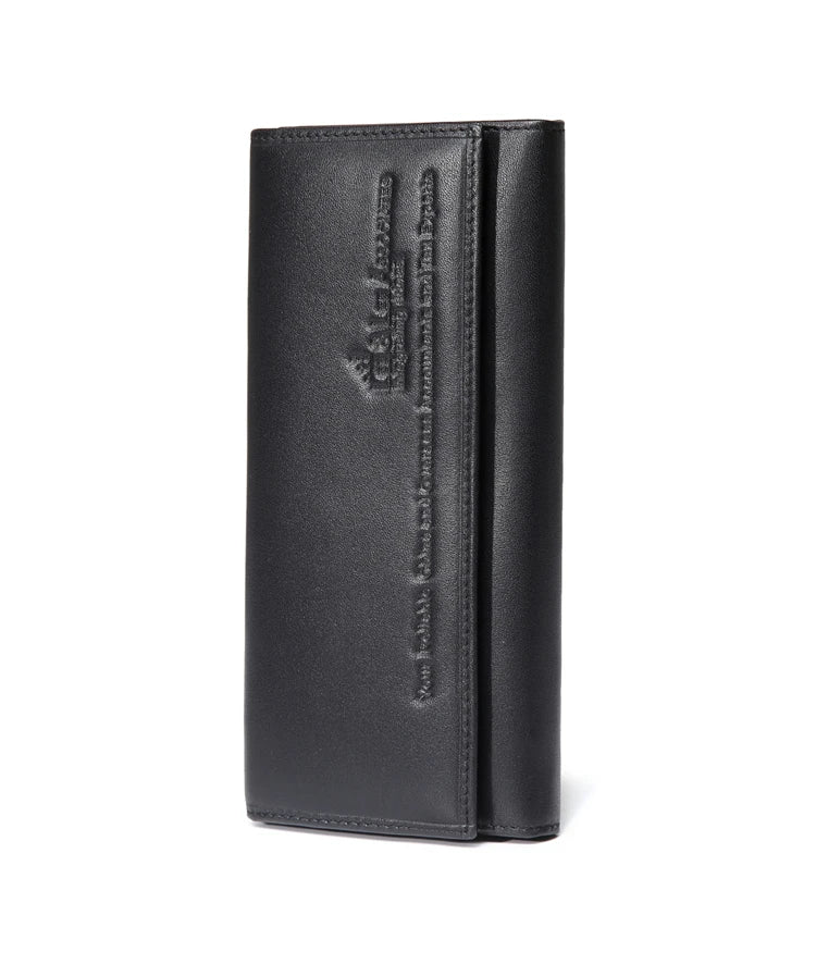 Luxury Men's Genuine Leather Wallet RFID Feature Trifold Long Soft Wallet with Open Closure
