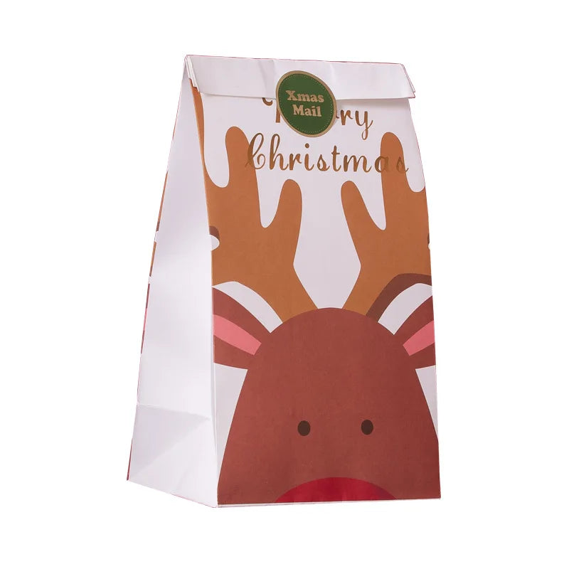 Christmas Gift Bag Custom Shopping Candy Thank You Bags White Kraft Paper Bag