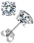 Illuminate Your Presence with Radiant 5mm 925 Sterling Silver Moissanite Ear Studs for Women's Hip Hop Jewelry