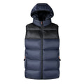 Men's Sleeveless Padding Vest Custom Logo Contrast Color Zipper Closure Thicken Quilted Waistcoat With Detachable Hood Gilet