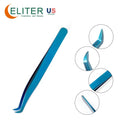 ELITER Stainless Steel Beauty Eyelash Applicator Tweezers Precise Eyelash Tweezers Slant Eyelash Tweezers