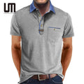Custom Cheap Wholesale Summer Fashion Men Casual Turn Down Collar Short Sleeve T Shirts