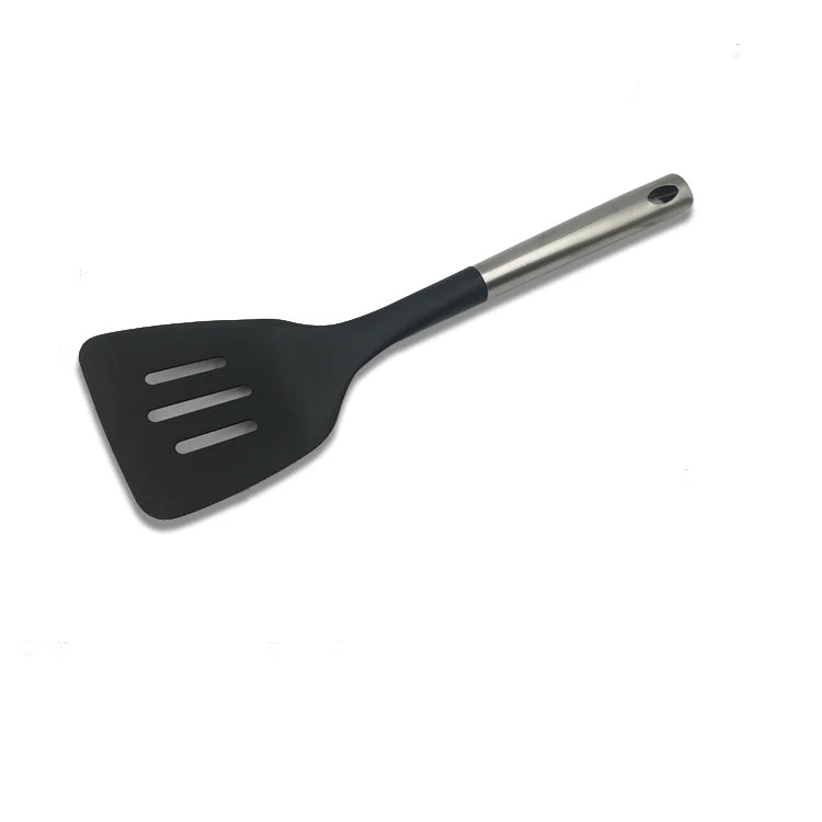 Food Grade With Long Stainless Steel Handle Nylon Fashion Slotted Food Turner Cooking Utensils