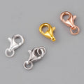 Vekeklee 8mm 925 Sterling Silver Jewelry Connector Earring with 18K Gold Plated Lobster Clasp Handmade DIY Accessories