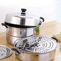 Thickened Multi-function Steamer Pot Large-capacity Household Commercial Food Steamer Stainless Steel Portable Steamer